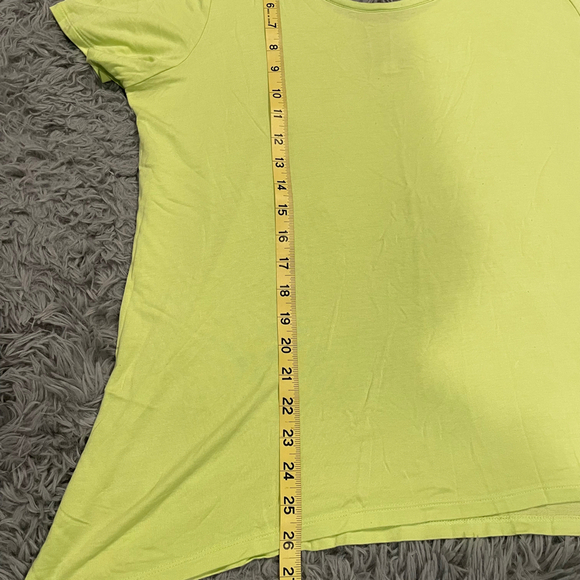 Sunday Knit Top Women's Large Short Sleeve Lime Green Crew Neck - Picture 7 of 8